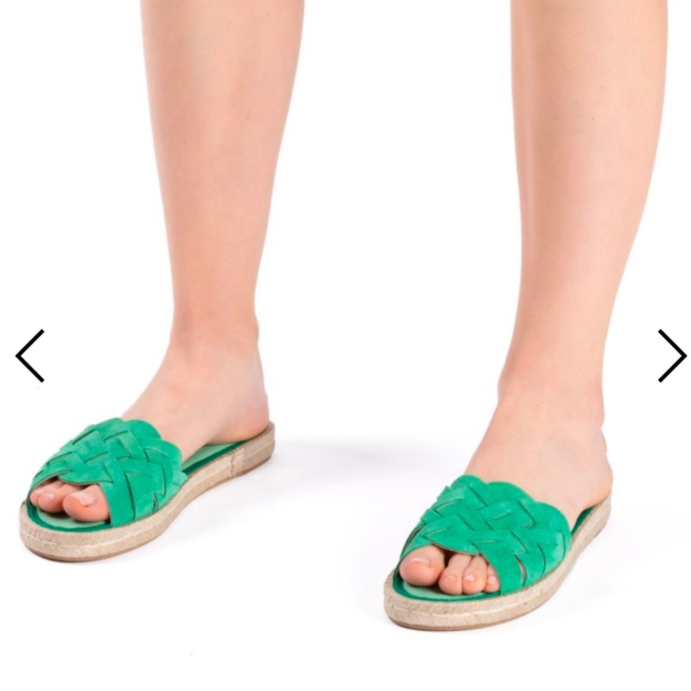 Kanna Green Woven Slide Sandals (Size 39) - Picture 4 of 5